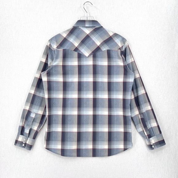 PENDLETON Shirt Mens Small Gray Plaid Frontier Western Pearl Snap Long Sleeve - Picture 2 of 12